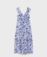 Mango Women's Long Flared Floral Dress