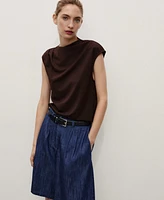 Mango Women's Rinse-Wash Denim Bermuda Shorts