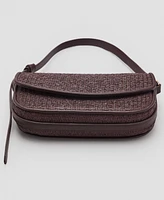 Mango Women's Flap Raffia Shoulder Bag