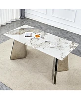 Pandora Patterned Dining Table with Butterfly Legs (63"x31.5x30")