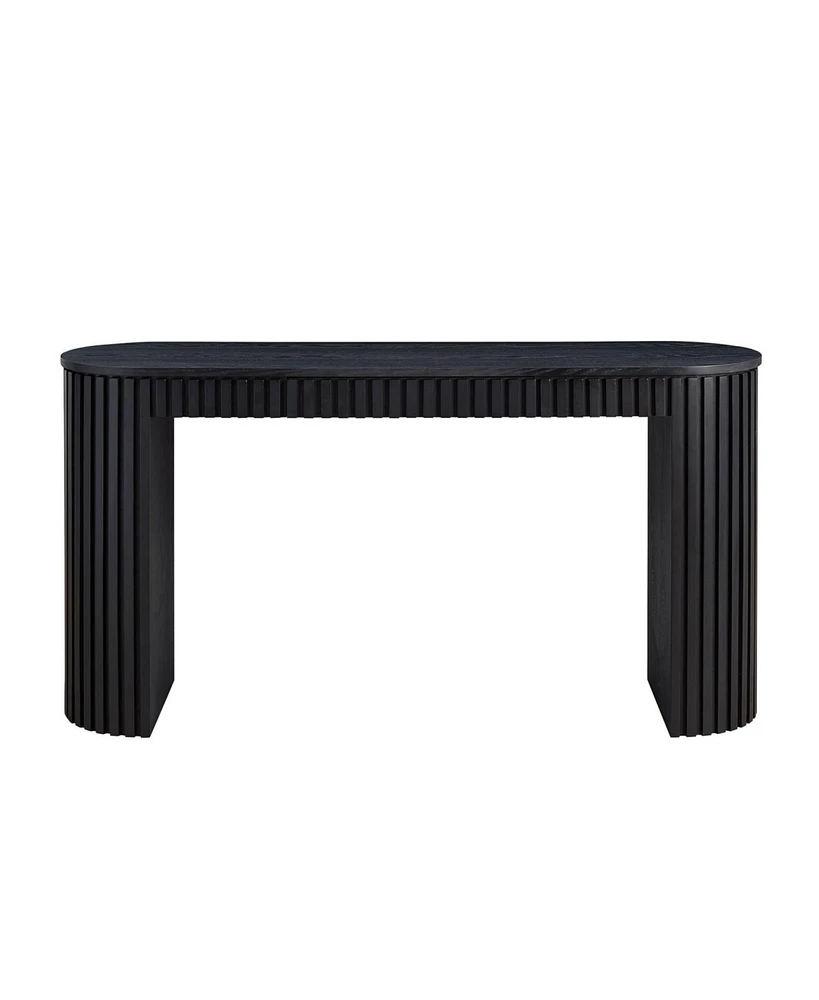 59" Modern Drawer Console Table with Unique Vertical Stripe