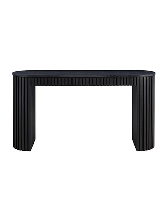59" Modern Drawer Console Table with Unique Vertical Stripe