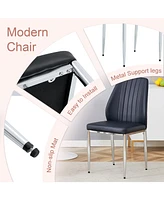 Black Pu Comfort Dining Chairs (Set of 8)