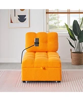 40.20 inches long, Teddy Sofa Fabric,a convertible sofa-bed, for Apartment Office Living Room - Orange