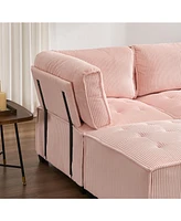 U-Shaped Modular Sectional Sofa with Reversible Chaise