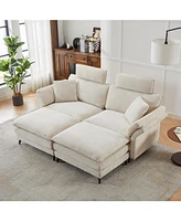 Cloud Comfort Sectional: Cozy Sectional Sofa with Ottomans for Living Room