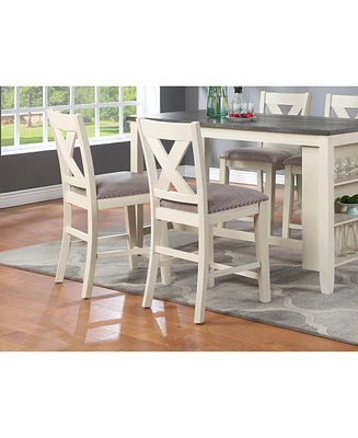 Set of 2 Modern Counter Height Wooden Chairs