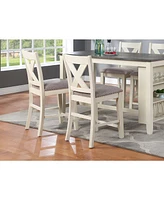 Set of 2 Modern Counter Height Wooden Chairs