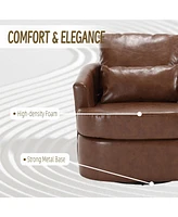 Swivel Barrel Chair, Comfy Round Accent Sofa Chair for Living Room, 360 Degree Swivel Barrel Club Chair, Leisure Arm Chair for Nursery, Hotel
