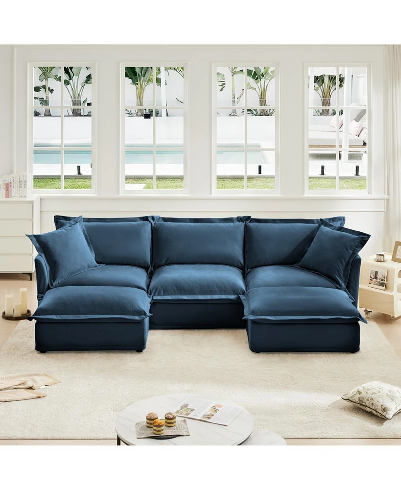 U-Shaped Sectional with French Edges