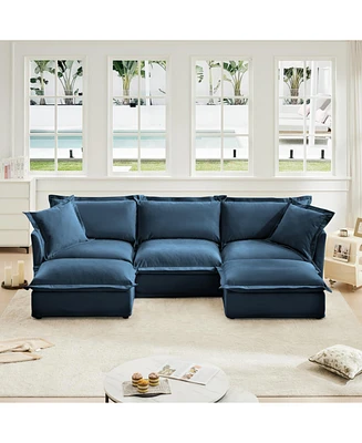 U-Shaped Sectional with French Edges
