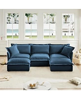U-Shaped Sectional with French Edges