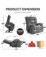 Electric Lift Recliner Chair with Heat, Massage, & Infinite Positions (up to 350lbs)