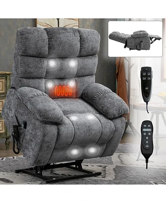 Electric Lift Recliner Chair with Heat, Massage, & Infinite Positions (up to 350lbs)