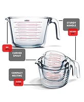 Borosilicate Glass Liquid Measuring Cups - Dishwasher, Microwave & Oven Safe