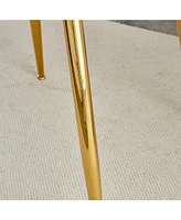 40" Glass Top Dining Table - Gold Legs Dt-1164