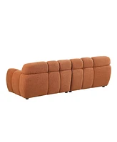 Light Brown Boucle 3-Seater Marshmallow Sofa
