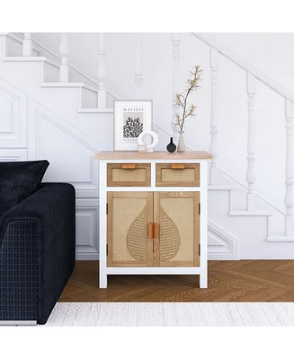 Hand-Carved Accent Cabinet: Traditional Charm with Practical Storage
