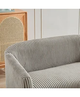 Modern Corduroy Loveseat Sofa, 2-Seat with Walnut Legs