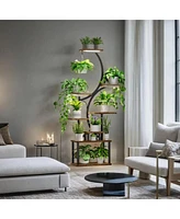 Plant Stand Indoor with Grow Lights, 8 Tiered Indoor Plant Shelf, 61" Tall Plant Stand for Indoor Plants Multiple, Metal Plant Flower Holder Stan