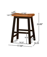 Denise Austin Toluca Walnut Saddle Counter Stool - Set of 2
