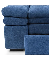 Blue Sleeper Sofa Bed with Teddy Chaise