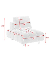 30 inches long, Teddy Sofa Fabric, with spacious and comfortable seat, for Apartment Office Living Room -Gray