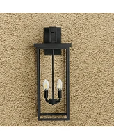 4-Light Black Outdoor Wall Light (No Bulbs)