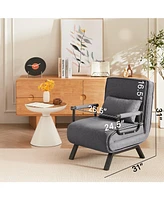 5-in-1 Convertible Chair Bed: Comfy, Adjustable, Space-Saving Sleeper