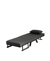 5-in-1 Convertible Sleeper Sofa Chair for Adults (Black)