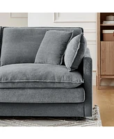 Modern L-Shaped Sectional Sofa with Ottoman (Grey)