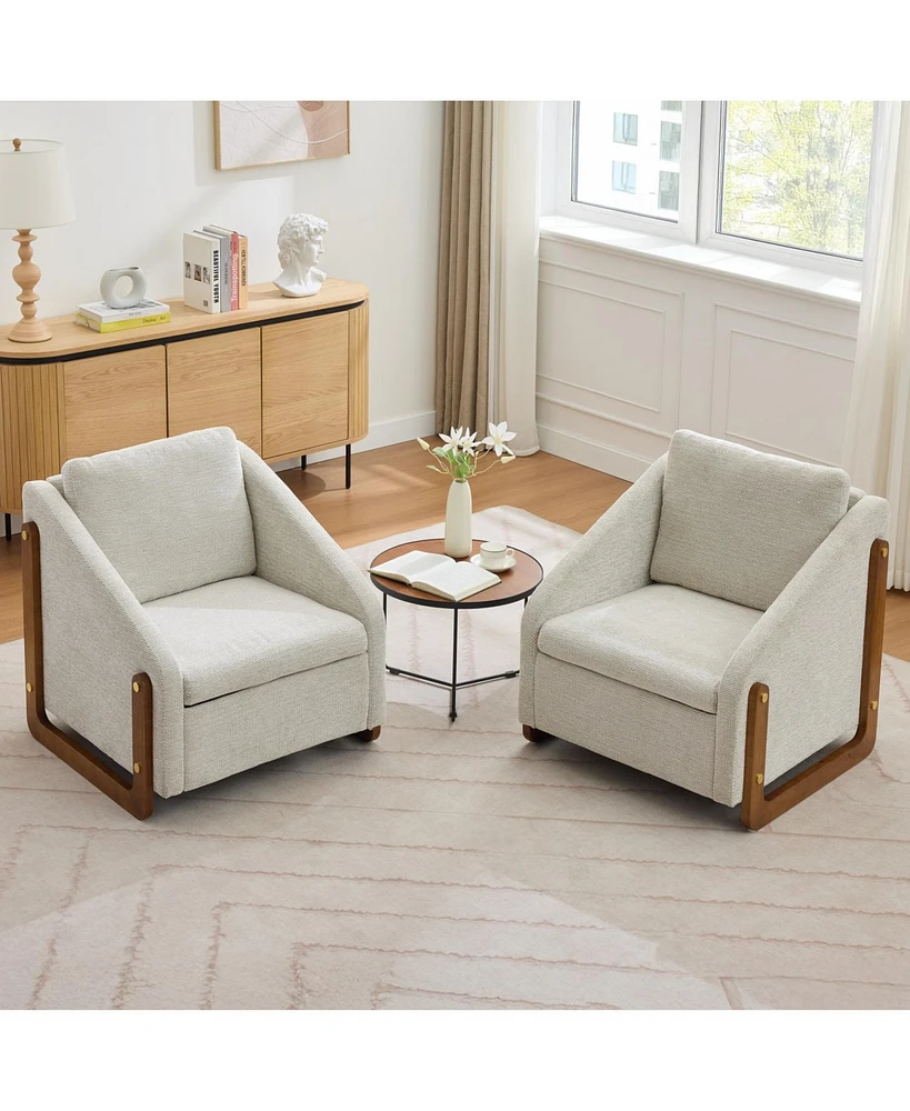 Chenille Upholstered Armchair with Cushioned Comfort