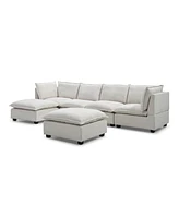 130" Modular Sectional Sofa with Ottoman