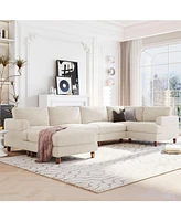 Modular Sectional Sofa with Ottoman L Shaped Corner for Living Room, Office, Spacious Space