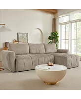 Convertible Sectional Sofa Couch, Modern Fabric 3 Seater L-Shaped Couch for Living Room, Apartment, Office, Small Space