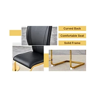 Luxurious Jade Sintered Stone Dining Table (63"x31.5") with X-Legs and 6 Black Pu Dining Chairs
