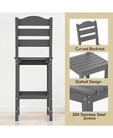 30 Inches Counter Height Hdpe Bar Stool with Backrest and Footrest