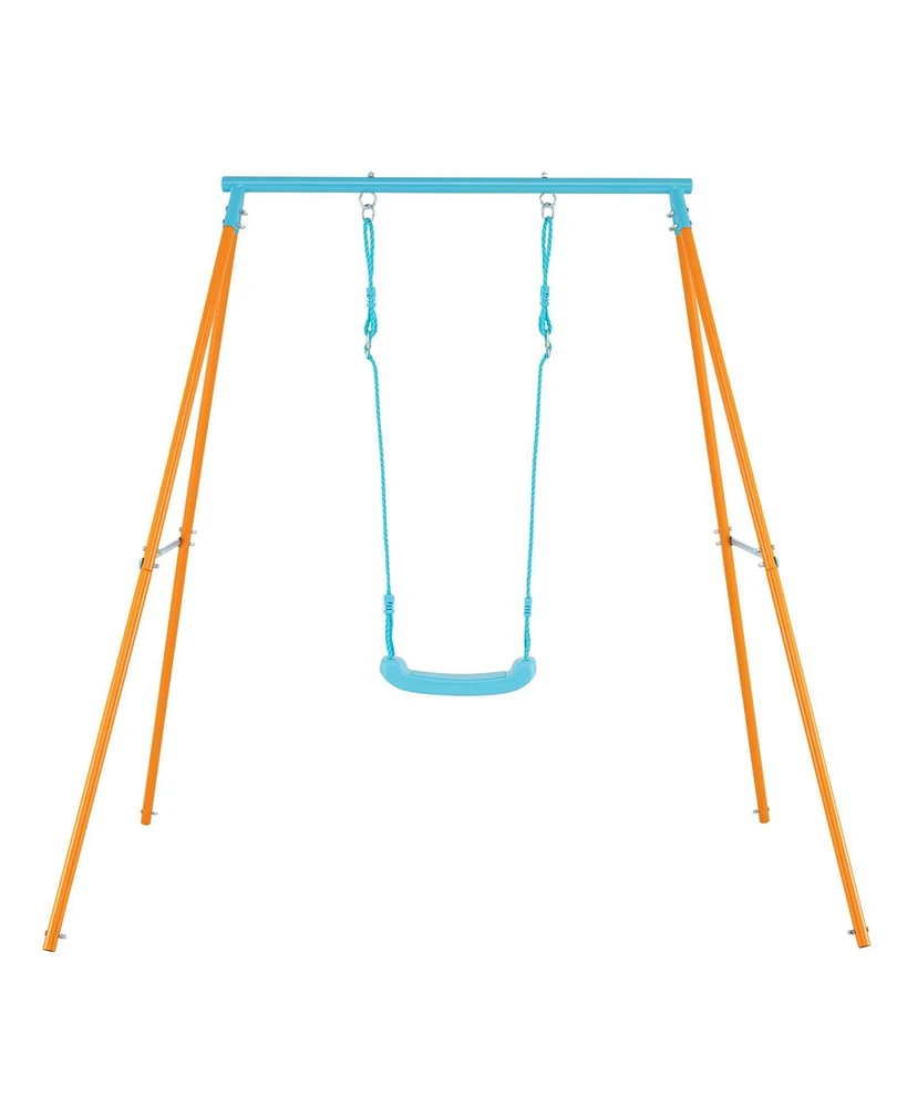 Outdoor Heavy Duty Metal Toddler Swing Set with Stand