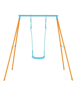 Outdoor Heavy Duty Metal Toddler Swing Set with Stand