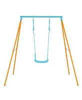 Outdoor Heavy Duty Metal Toddler Swing Set with Stand