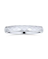 Bling Jewelry Multi Faceted Prism Cut Titanium Band Rings Silver Tone Comfort Fit
