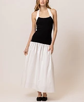Line & Dot Women's Kohl Mixed-Media Halter-Neck Dress