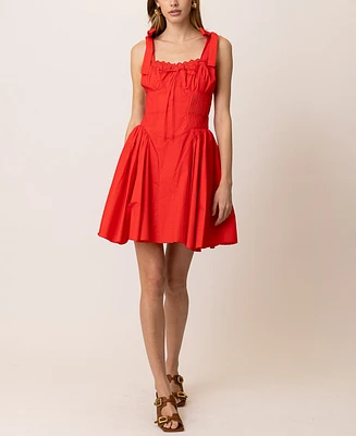 Line & Dot Women's Anessa Pleated-Waist Mini Dress