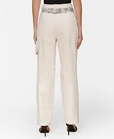Avec Les Filles Women's Bandanna-Inset Carpenter Pants