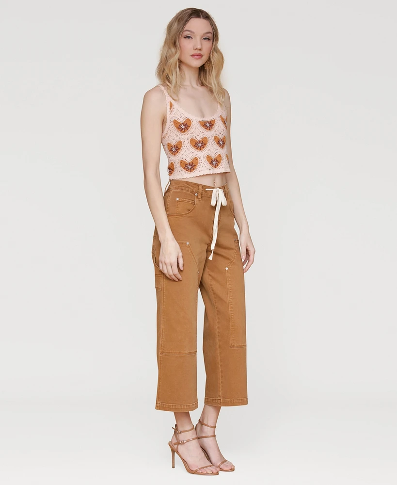 Avec Les Filles Women's Mid Rise Drawstring-Waist Pants