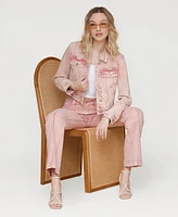 Avec Les Filles Women's Pintucked Flared Jeans