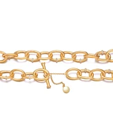 14K Gold Plated Cubic Zirconia Round Chain Necklace