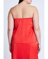 Eloquii Plus Column Satin Tube Top