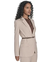 Calvin Klein Women's Belted Pinstripe Jacket