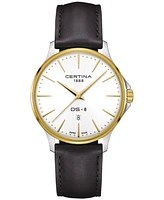 Certina Men's Swiss Ds-8 Brown Leather Strap Watch 40mm